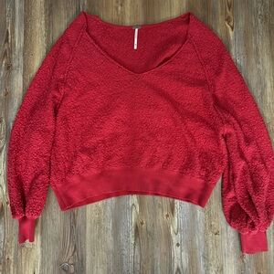 Red free people sweater